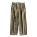 【SALE 30%OFF】 nuterm Two Tuck Wide Trousers (2色 Sage Green/Black) nut002PT-020S ニューターム ツータック ワイド トラウザー ワイドパンツ パンツ 日本製 メンズ 送料無料