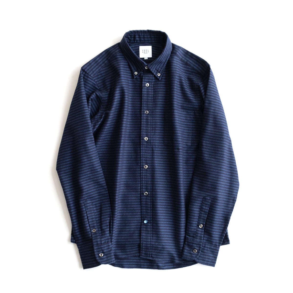 FEEL EASY ORIGINAL BORDER FLANNEL B.D SHIRT (BlueNavy) FE-BD-6105 ե...