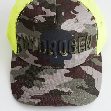 HYDROGEN H-TRUCK DRIVER (2色) 210-41289001 210-41289002 ハイドロゲン メッシュ キャップ ロゴ 立体的 エンボス 異素材 通気性 サイズ調整 帽子 イタリア メンズ 送料無料