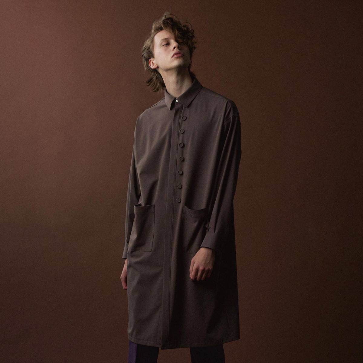 【SALE 30 OFF】 SHAREEF TR TWILL LONG SHIRTS (2色) 21713023 シャリーフ ロングシャツ ドライタッチ くるみボタン レイヤード ビッグシャツ シャツ 日本製 メンズ 送料無料