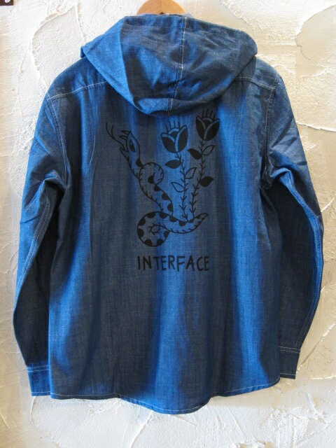 Chambray Shirts - ★送料無料★INTERFACE　インターフェイス/SNAKE HOODED CHAMBRAY SH WASH