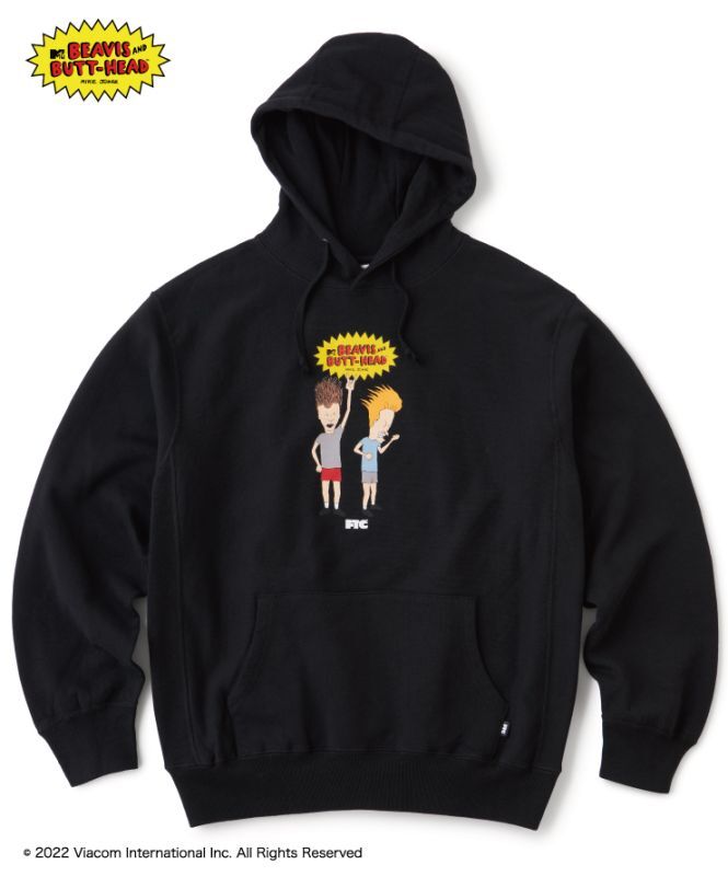 FTCxBEAVIS AND BUTT-HEAD/DEVIL HORNS PULLOVER HOODY BLACK