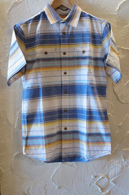 VINTAGE EL ヴィンテージ・イーエル/NATIVE BORDER SHIRTS S/S BLUE