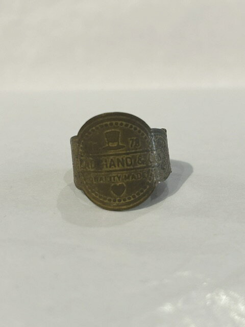 GLAD HAND/CIGAR TAG RING BRASS MY HEART
