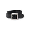 RATS/LEATHER BELT SILVERxBLACK