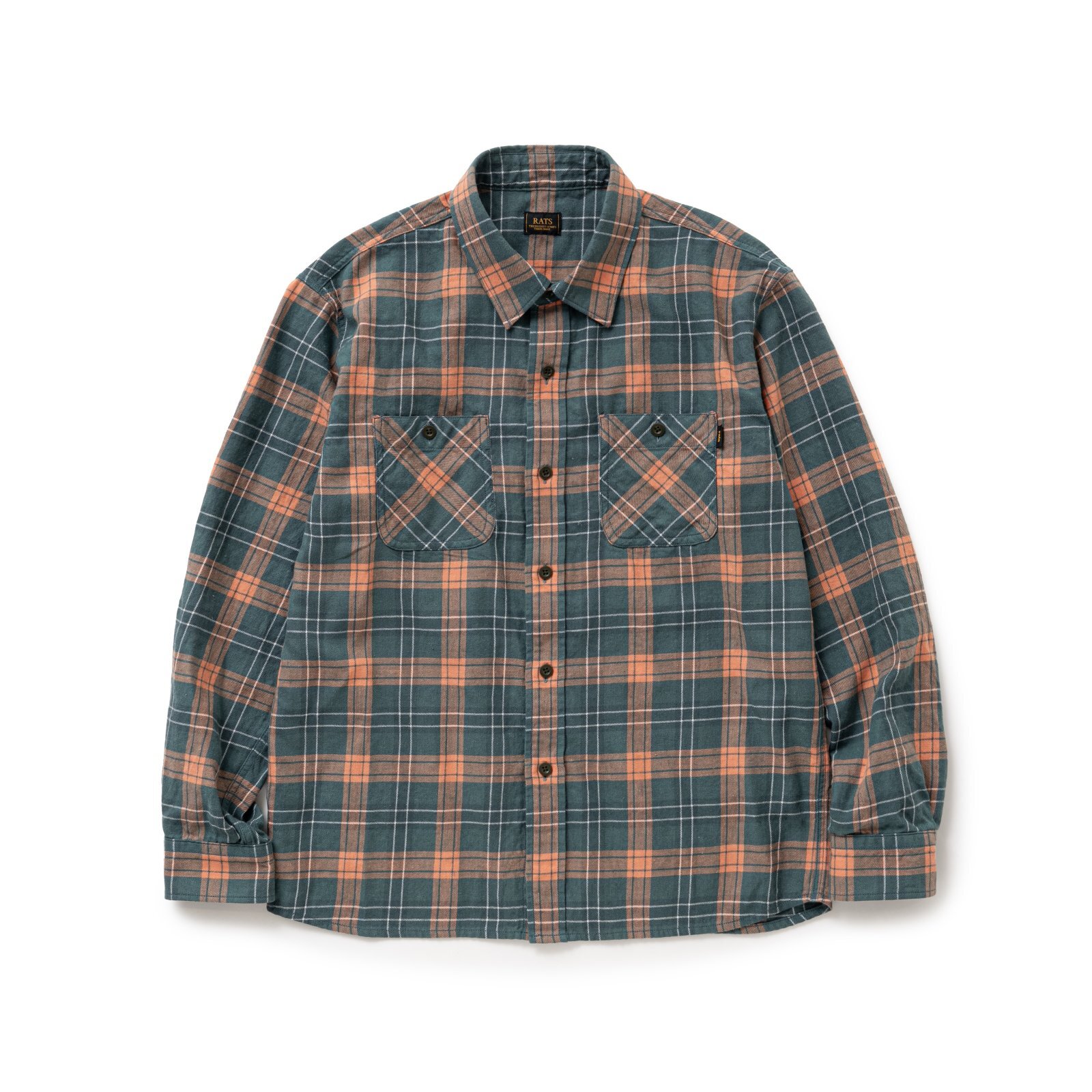 Rakuten - RATS/COTTON LINEN CHECK SHIRT GREEN