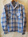 ySALE 35%OFFz BELAFONTE/CHECK OPEN SHIRTS BLUE