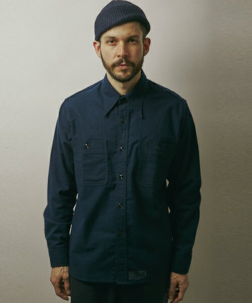 ★送料無料★BELAFONTE ベラフォンテ/RT TRIPLE STITCH FLANNEL NAVY