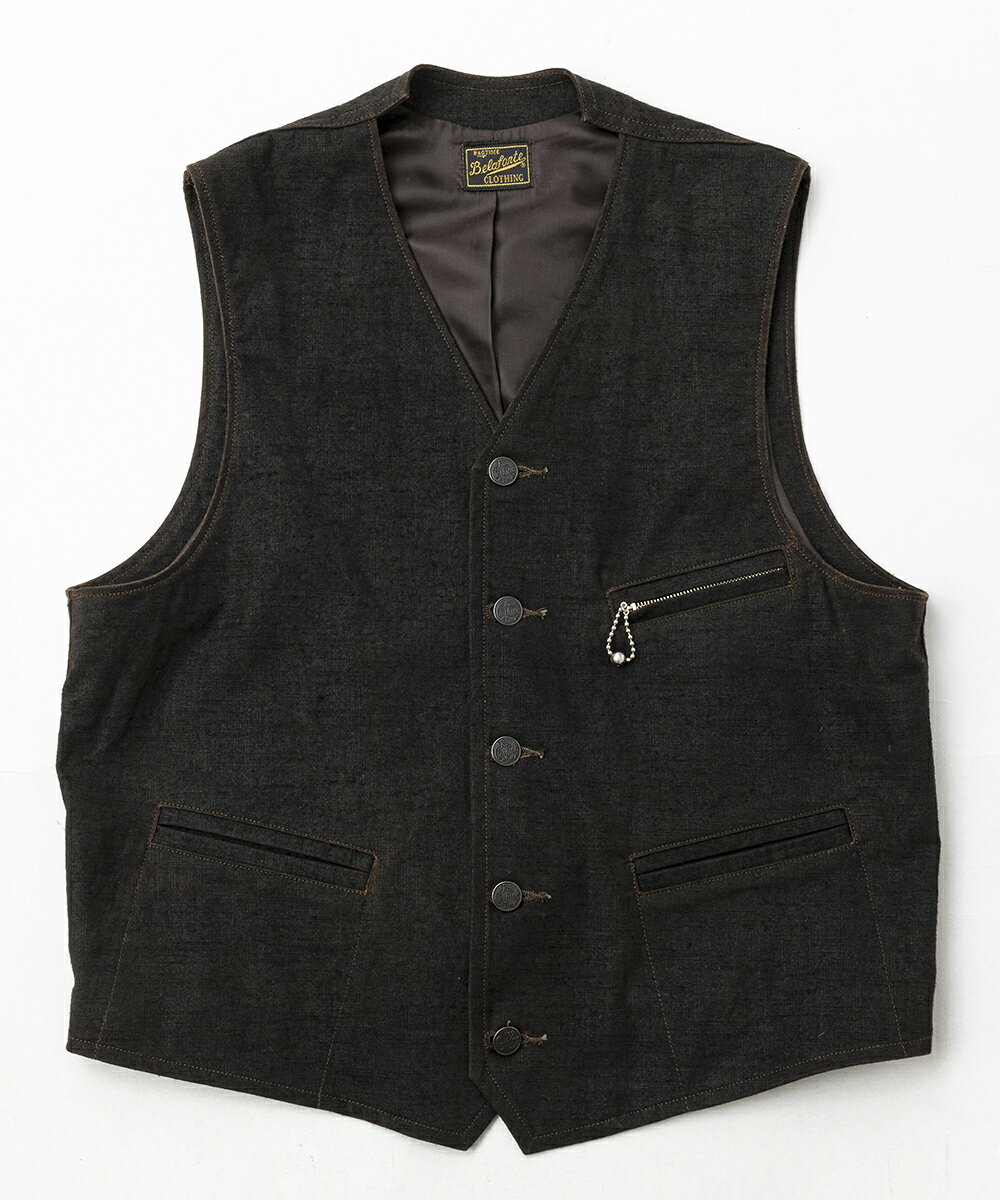 BEAFONTE ベラフォンテ//RT BALL CHAIN ZIPPER VEST DORO BROWN