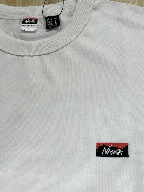 NANGA/ECO HYBRID BOX LOGO EMBROIDERY T WHITE