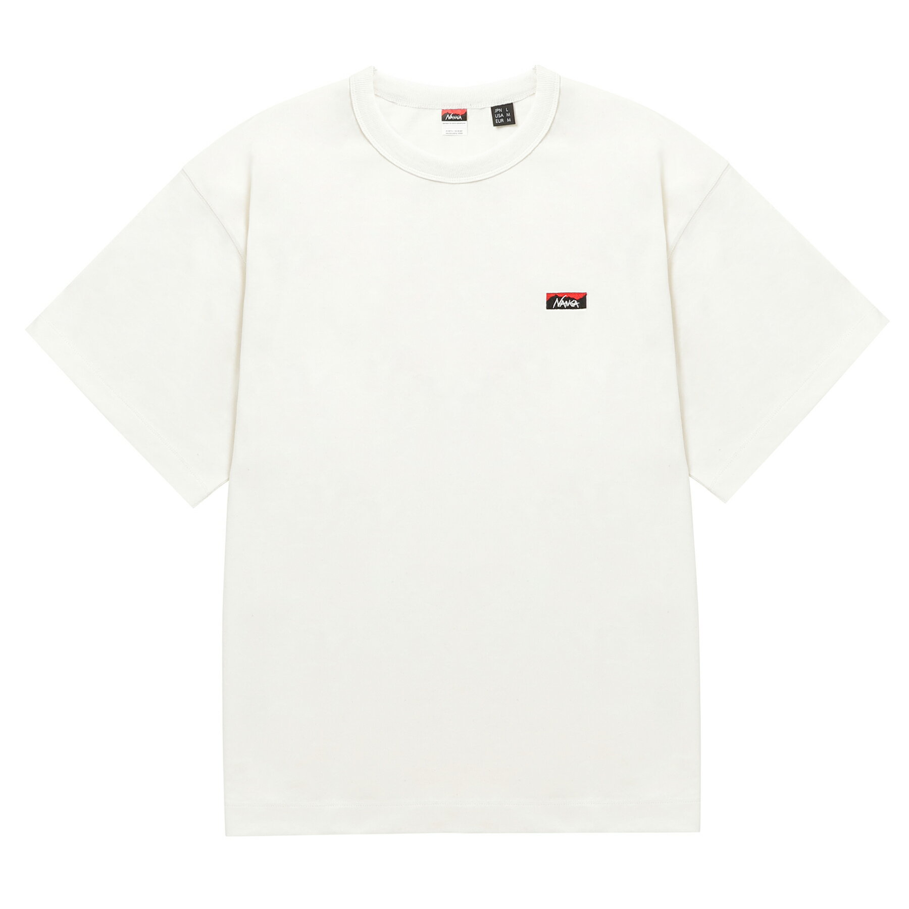 NANGA/ECO HYBRID BOX LOGO EMBROIDERY T WHITE