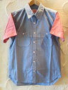 ROUND HOUSE/2 TONE DUNGAREE SHIRTS BLUExRED