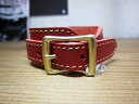 QUITTER/LEATHER WRISTBAND RED