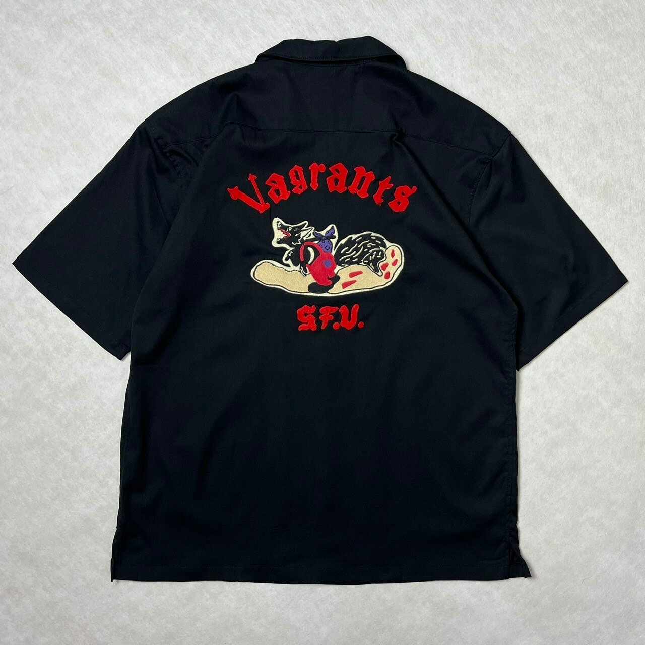 乐天商城 - ALCARZA/BACK EMBROIDERY SHIRT BLACK