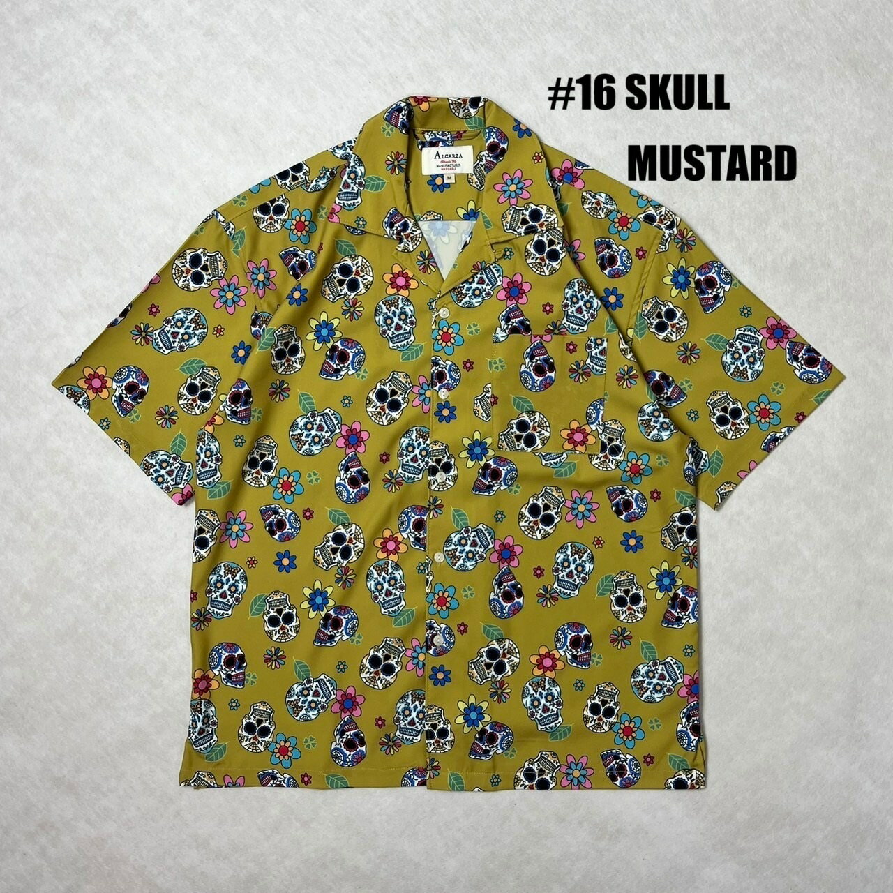乐天商城 - ALCARZA/OPEN SHIRT SKULL MUSTERD