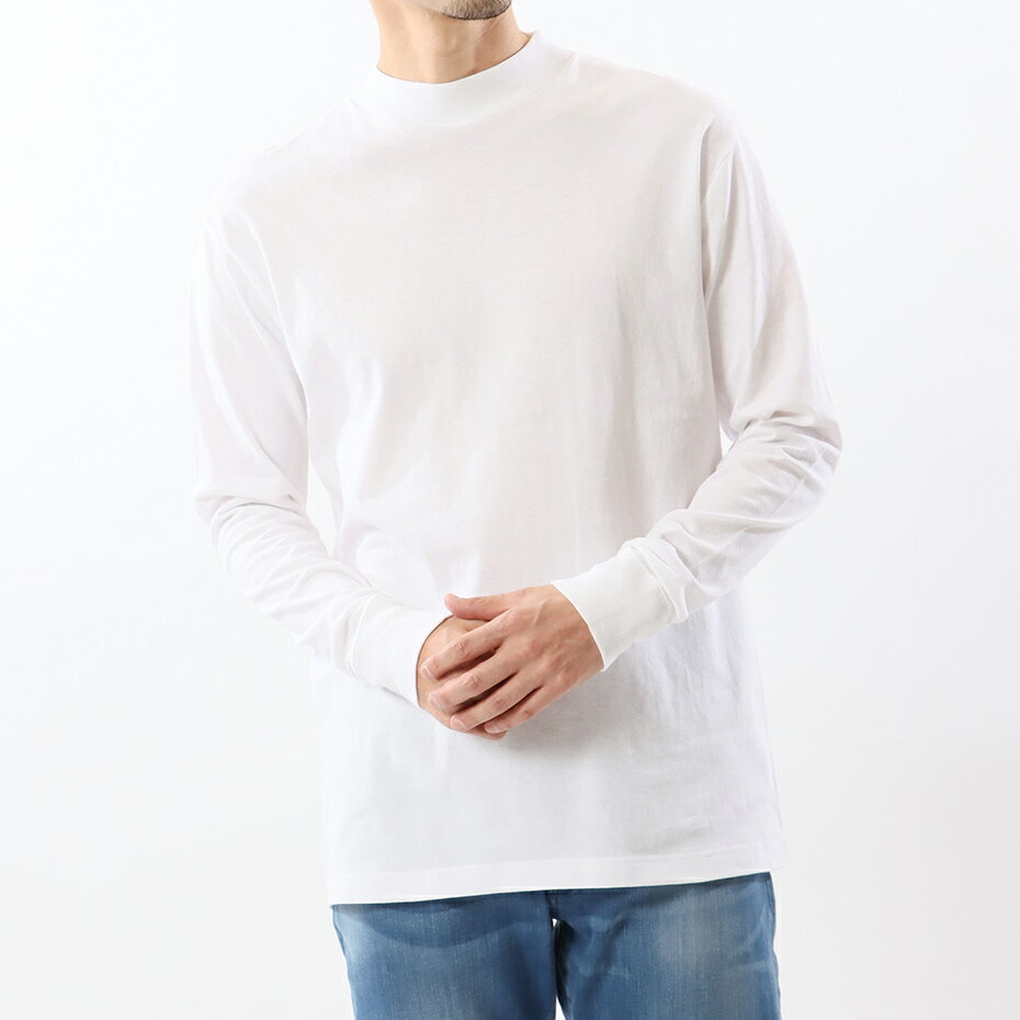 乐天商城 - HANES/MOCK NECK L.SLEEVE T WHITE