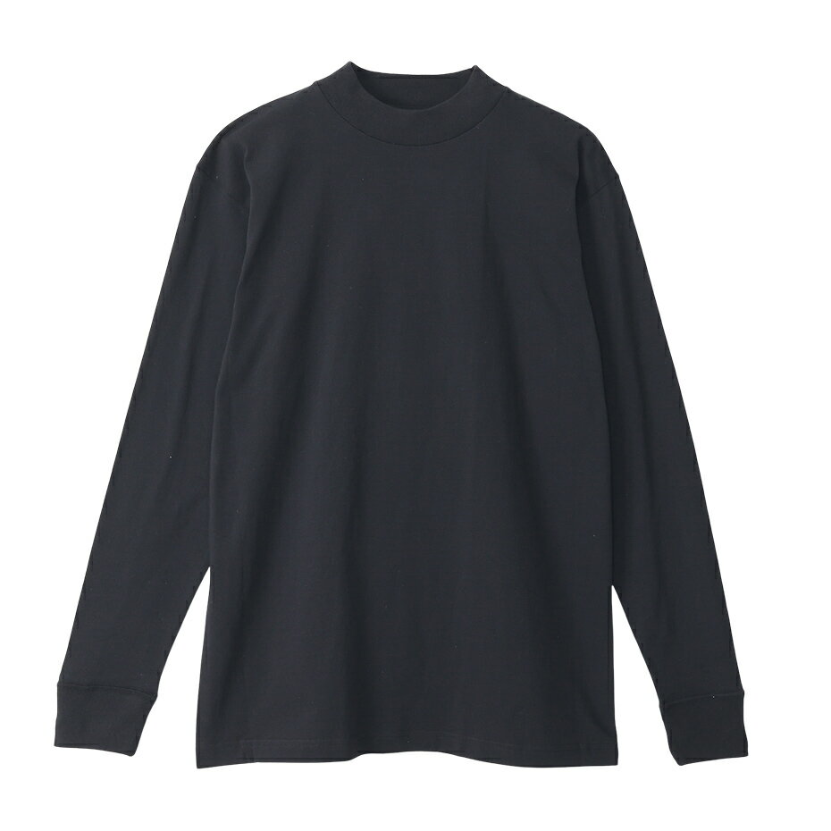 乐天商城 - HANES/MOCK NECK L.SLEEVE T BLACK