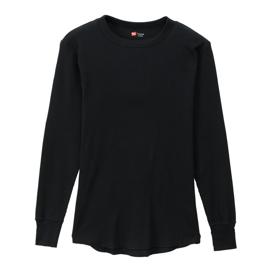乐天商城 - HANES/CREW NECK L.SLEEVE THERMAL BLACK
