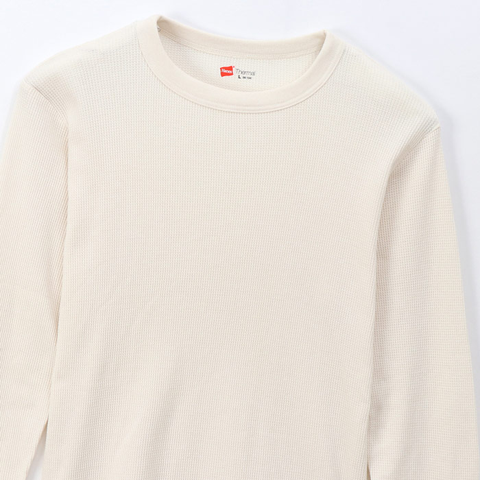 Rakuten - HANES/CREW NECK L.SLEEVE THERMAL OFF WHITE
