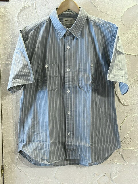 乐天商城 - MACBATROS/STRIPEWORK SHIRT SS BLUE