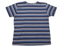 【中古】KAREN SCOTT ボーダー柄 半袖 Tシャツ 青系×紺×白 【サイズ:1X】【古着屋mellow楽天市場店】