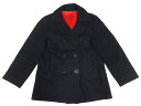 【SP7】【中古】 BRAND UNKNOWN ウール Pコート ブラック 【サイズ:Men's S位】【PEA COAT】【古着屋mellow楽天市場店】