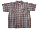 【今ならお得★ポイント10倍】【中古】 Dickies/ディッキーズ 半袖 チェックシャツ オレンジ×白×黒×紺×水 【サイズ:XL/20】【スケーター】【古着...