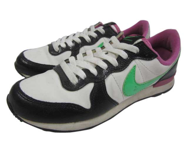 【50%OFF クーポン】【中古】WOMENS NIKE INTERNATIONALIST/ナイキ インターナショナリスト ランニングシューズ ホワイト×ブラック×グリーン×ピンク【Women's US 8】【スニーカー】【ランニング】【あす楽対応】【古着屋mellow楽天市場店】