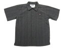 【今ならお得★ポイント10倍】【中古】 Dickies/ディッキーズ ストライプ柄 半袖 ポリエステルシャツ チャコールグレー 【サイズ:Boy's L】【古着...