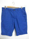 【中古】J.CREW CLUB コットン ショートパンツ ブルー【W36】【BIGSIZE/ビッグサイズ】【ショーツ】【アウトドアスタイル/OUTDOOR】【野...