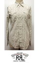 【新品】Women's Ralph Lauren RRL Western Shirt/レディース ラルフローレン ダブルアールエル ダイヤ ストライプ ウエスタン シャツ オフホワイト【SIZE:2】【アウトレット】【古着 mellow楽天市場店】