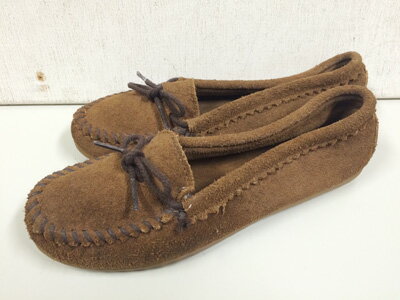 【今ならクーポン利用で200円OFF★】Minnetonka SUEDE MOCCASIN / ミネトンカ スエード モカシン 茶【サイズ：Women 039 s7】【ボヘミアン】【古着屋mellow楽天市場店】【中古】