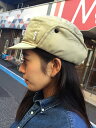 ★10 オフ クーポン 4/30 14時まで★NEW NAYLON SAND WINTER HAT/中綿 耳あて ミリタリー ナイロン キャップ ベージュ【サイズ：S-M/L-XL】【MA-1】【レディース】【ヨーロッパ古着】【帽子】【ワークキャップ】【ボンバーキャップ ボンバーハット】【古着屋mellow