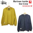 【NEW】レディース ステューシー STUSSY スウェット 長袖 裏返し 起毛 フリース Marlowe Inside Out Crew XS,S,M,L ブラック,ペールグリーン【218055】【新品】 USA企画 WOMEN 最安値に挑戦 USA直輸入【あす楽対応】【古着屋mellow楽天市場店】