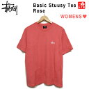 【ゆうパケット対応】レディース ステューシー ロゴ刺繍 Tシャツ 半袖 アプリコット ローズ コーラルピンク STUSSY Basic Stussy Tee White 2902944 【新品】 新品 mellow【あす楽対応】【古着屋mellow楽天市場店】