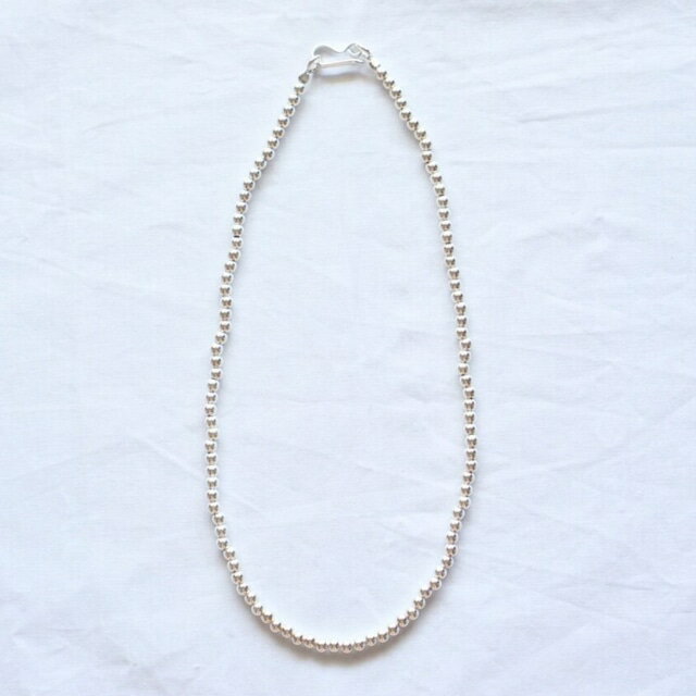 925シルバー 4mm シルバービーズ パール ネックレス 40cm 925Silver Silver Pearl Beads Necklace チョーカー シルバーアクセサリー クリックポスト発送