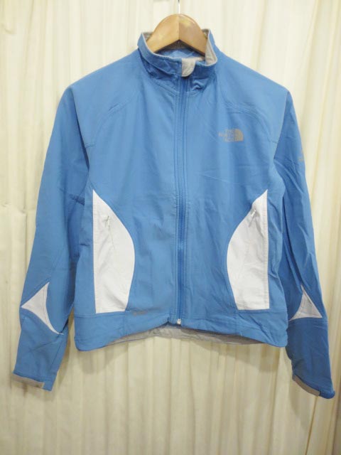 【中古】レディース THE NORTH FACE/ノースフェイスジップアップ ナイロンジャケット FLIGHT SERIES/フライトシリーズ 水色×白【サイズ：S】【OUTDOOR】【マラソン】【スポーツ】【古着屋mellow楽天市場店】