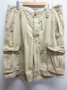 【中古】HOLLISTER/ホリスター ダメージ加工 カーゴ ショートパンツ ベージュ 【サイズ:W36】【ショーツ】【膝丈】【アウトドアスタイル/OUTDOO...