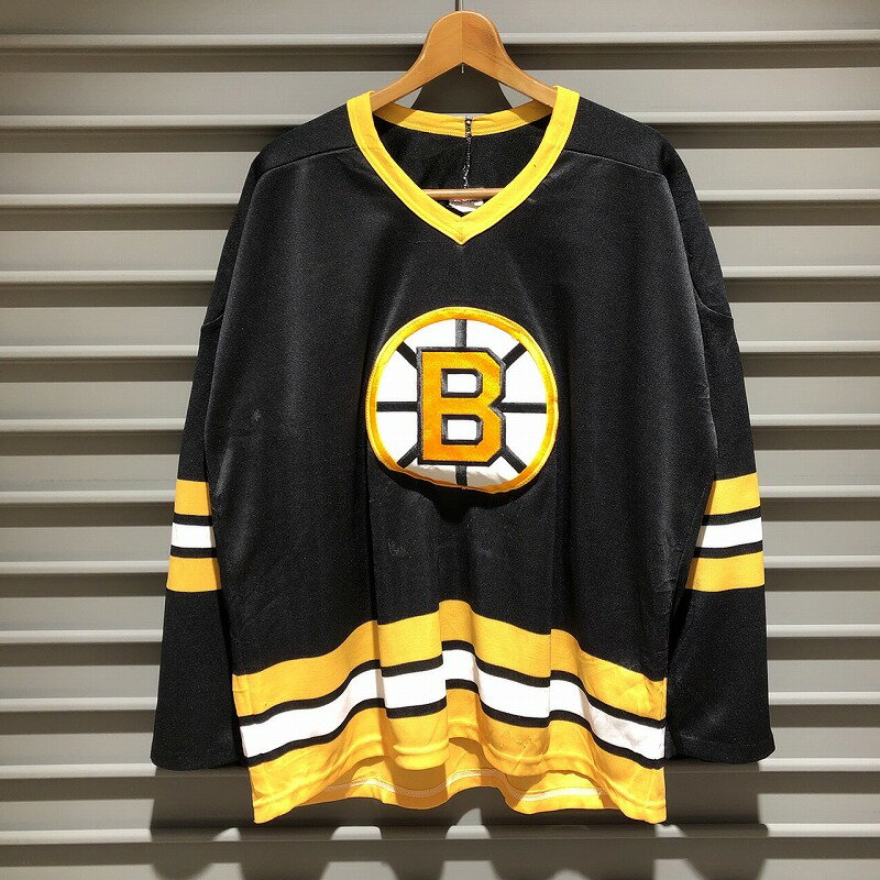 カナダ製 CCM ボストン ブルーインズ NHL Boston Bruins ホッケージャージ ワッペン サイズ：XL ブラッ..