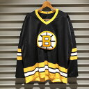 カナダ製 CCM ボストン ブルーインズ NHL Boston Bruins ホッケージャージ ワッペン サイズ：XL ブラック×イエロー Made in CANADA【中古】 その1