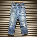 【お買い物マラソン★ポイント5倍】キー KEY ダブルニー デニム ペインターパンツ サイズ:W32 L32.5 インディゴ ブルー【中古】