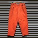 【お買い物マラソン★ポイント5倍】90's TRACK JEANS カラーデニムパンツ テーパード オレンジ サイズ:W36 L31 ビッグサイズ【中古】