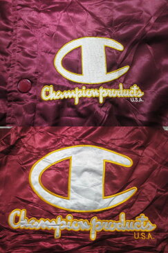 チャンピオン Champion ロゴ 刺繍 ワッペン ベンチコート 長袖 ラグラン サイズ:L エンジ×グレーシルバー 【古着】 古着 【中古】 中古 mellow 【あす楽対応】【古着屋mellow楽天市場店】
