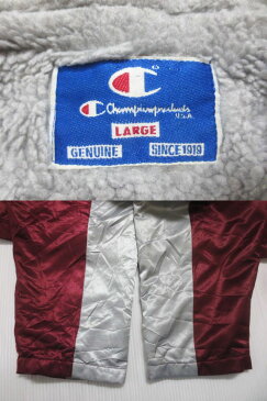 チャンピオン Champion ロゴ 刺繍 ワッペン ベンチコート 長袖 ラグラン サイズ:L エンジ×グレーシルバー 【古着】 古着 【中古】 中古 mellow 【あす楽対応】【古着屋mellow楽天市場店】