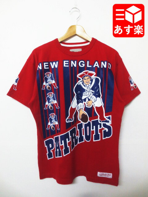 NFL "The New England Patriots" 両面・袖プリント Tシャツ 半袖 サイズ：L レッド 【古着】 古着 【中古】 中古 mellow【あす楽対応】..