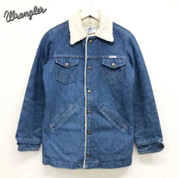 80 039 s ラングラー Wrangler ランチコート WRANGE COAT デニム ボアジャケット インディゴ ボーイズサイズ 小さいサイズ フラッグ白タグ あす楽対応【中古】