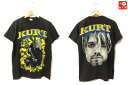 カート・コバーン/Kurt Cobain 両面プリント バンド Tシャツ 半袖 サイズ：M　ブラック 新品 mellow 