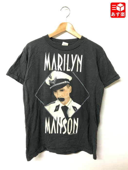 マリリン・マンソン Marilyn Manson "BIGGER THAN SATAN" 両面プリント バンド Tシャツ 半袖 サイズ：M　ブラック 新品 mellow 