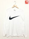 NIKE L/S Tee ナイキ ロンT 長袖 スウッシュロゴ　サイズ：S, M, L, 2XL, 3XL ホワイト 【STANDARD FIT】【LOOSE FIT】【古着】 古着 【中古】 中古 mellow【あす楽対応】【古着 mellow楽天市場店】