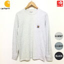 ★10%オフ クーポン 4/30 14時まで★カーハート/Carhartt ポケット付き Tシャツ 長袖 ロンT　サイズ：S, M, XL, XXL　カラー：ライトヘザーグレー、ヘザーグレー、チャコールヘザーグレー、ブラック 新品 mellow 